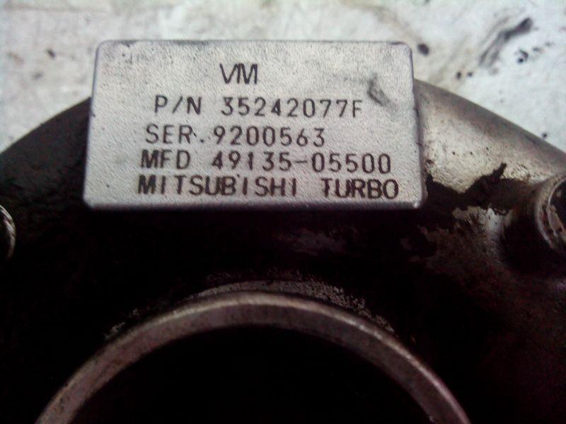 Серийный номер и номер производителя турбокомпрессора Volkswagen Crafter 2.5TDI
